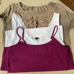 Capsule Wardrobe Bundle of 3 size XS-Banana Republic Cami, Plum Tank, Sonoma top